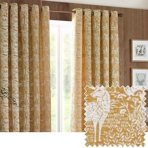 furn. Winter Woods Chenille Room Darkening Eyelet Curtains – Woodland Animals Pattern (Ochre Width x Drop: 117 x 183cm / 46 x 72, 2 Panels) furn. Winter Woods Chenille Room Darkening Eyelet Curtains – Woodland Animals Pattern (Ochre Width x Drop: 117 x 183cm / 46 x 72, 2 Panels)