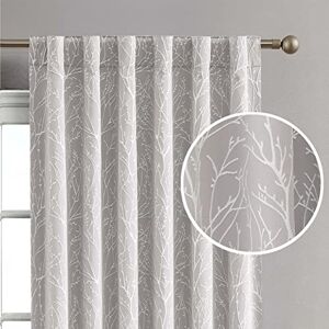 Creative Labs Blackout Curtains (2 Panels, 50"x 108", Warm Grey) Room Darkening Thermal Insulated Curtains with 2 Tiebacks Collins Window Curtains for Bedroom, Living Room Branch Pattern Creative Labs Blackout Curtains (2 Panels, 50"x 108", Warm Grey) Room Darkening Thermal Insulated Curtains with 2 Tiebacks Collins Window Curtains for Bedroom, Living Room Branch Pattern
