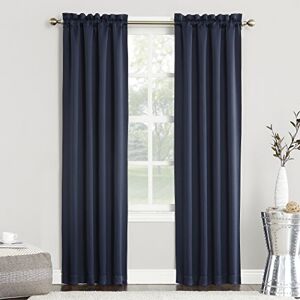 Sun Easton Energy Saving Blackout Rod Pocket Curtain Panel, 40" x 84", Navy Blue Sun Easton Energy Saving Blackout Rod Pocket Curtain Panel, 40" x 84", Navy Blue