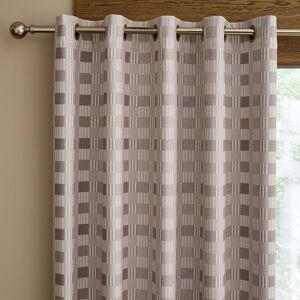 Catherine Lansfield Wilson Check Blackout Thermal 46x72 Inch Eyelet Curtains Two Panels Natural Catherine Lansfield Wilson Check Blackout Thermal 46x72 Inch Eyelet Curtains Two Panels Natural