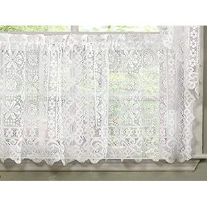 Sweet Home Collection Old World Style Floral Heavy Lace Kitchen Curtain, 36" Tier, Hopewell White Sweet Home Collection Old World Style Floral Heavy Lace Kitchen Curtain, 36" Tier, Hopewell White
