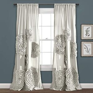 Lush Decor Serena Curtain, Polyester, Light Gray, 54" W x 84" L (Pack of 1) Lush Decor Serena Curtain, Polyester, Light Gray, 54" W x 84" L (Pack of 1)
