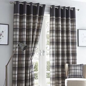 Homemaker Portfolio Orleans Check Striped Fully Lined Eyelet Ring Top Curtains Charcoal Grey 66" Wide x 54" Drop Homemaker Portfolio Orleans Check Striped Fully Lined Eyelet Ring Top Curtains Charcoal Grey 66" Wide x 54" Drop