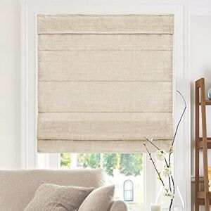Chicology RMBF2764 Cordless Roman Shades Cross-Hatched Modern Fabric Cascade Window Blind Treatment, 27"W X 64"H, Belgian Flax (Privacy & Light Filtering) Chicology RMBF2764 Cordless Roman Shades Cross-Hatched Modern Fabric Cascade Window Blind Treatment, 27"W X 64"H, Belgian Flax (Privacy & Light Filtering)
