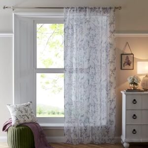 Dreams & Drapes Single Net Curtain for Windows W55 x L90 (140 x 228cm) Voile Curtain for Bedroom/Living Room Floral & Leaf Voile Sheer Curtain Jazmine Collection, Heather Dreams & Drapes Single Net Curtain for Windows W55 x L90 (140 x 228cm) Voile Curtain for Bedroom/Living Room Floral & Leaf Voile Sheer Curtain Jazmine Collection, Heather