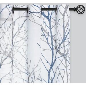 Fmfunctex Print Blue White Semi-Sheer Curtain Panels for Bedroom 63” Grey Tree Branch Printing on Linen Textured Window Treatment Set for Living Room Draperies 50”w 2-Pack Fmfunctex Print Blue White Semi-Sheer Curtain Panels for Bedroom 63” Grey Tree Branch Printing on Linen Textured Window Treatment Set for Living Room Draperies 50”w 2-Pack