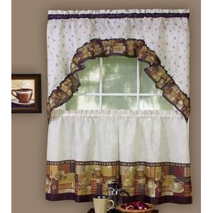 ACHIM Home Furnishings CFTS36BW12 Coffee Tier and Swag Window Treatment Set, 57" x 36", Brown ACHIM Home Furnishings CFTS36BW12 Coffee Tier and Swag Window Treatment Set, 57" x 36", Brown