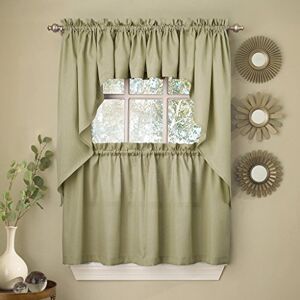 Sweet Home Collection Swag Choice of 24" or 36" Tier Pair, Ribcord Sage, 12" W x 60" L (Pack of 1) Sweet Home Collection Swag Choice of 24" or 36" Tier Pair, Ribcord Sage, 12" W x 60" L (Pack of 1)