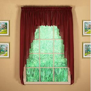 Today's Curtain Emelia Original Voile Swagger Pair 63", Burgundy, 90" W x 63" L Today's Curtain Emelia Original Voile Swagger Pair 63", Burgundy, 90" W x 63" L