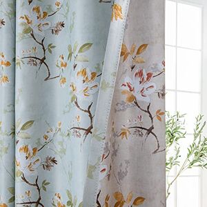 SUOUO Double Sided Floral Blackout Curtains for Bedroom Print Aqua Green Vintage Flower Room Darkening Window Drapes Set for Living Room 84 Inches Long 2 Panels SUOUO Double Sided Floral Blackout Curtains for Bedroom Print Aqua Green Vintage Flower Room Darkening Window Drapes Set for Living Room 84 Inches Long 2 Panels