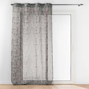 Douceur d'Intérieur , Net Curtain with Eyelets (140 x 240 cm) Pandora Black Sandblasted Printed Voile Douceur d'Intérieur , Net Curtain with Eyelets (140 x 240 cm) Pandora Black Sandblasted Printed Voile