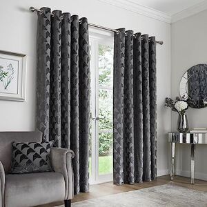 Appletree Slate Grey Jacquard Curtains W66 x L54 (168 x 137cm) Silver Eyelet Luxury Curtains for Bedroom/Living Room Dark Grey Door Drapes Worcester Collection Appletree Slate Grey Jacquard Curtains W66 x L54 (168 x 137cm) Silver Eyelet Luxury Curtains for Bedroom/Living Room Dark Grey Door Drapes Worcester Collection