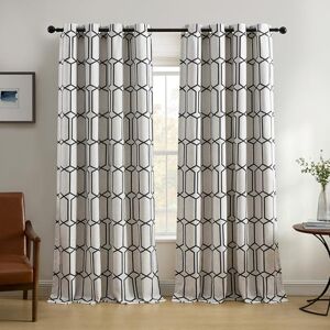 Elrene Home Fashions Kaiden Geometric Room-Darkening Window Curtain, Single Panel, 52" W x 84" L (1 Panel), Black Elrene Home Fashions Kaiden Geometric Room-Darkening Window Curtain, Single Panel, 52" W x 84" L (1 Panel), Black