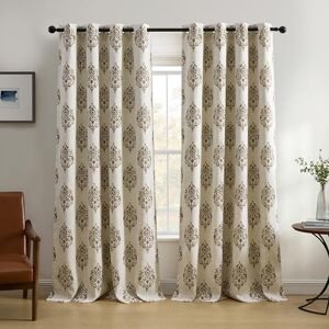 Elrene Home Fashions Navara Medallion Room Darkening Window Curtain Panel, 52" x 95" (1, Natural Elrene Home Fashions Navara Medallion Room Darkening Window Curtain Panel, 52" x 95" (1, Natural