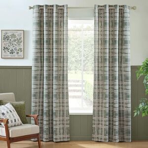 Catherine Lansfield Cullen Thermal Check Brushed Cotton 66x54 Inch Eyelet Curtains Two Panels Green Catherine Lansfield Cullen Thermal Check Brushed Cotton 66x54 Inch Eyelet Curtains Two Panels Green