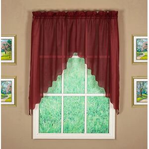 Today's Curtain Emelia Original Voile Swag Pair 38", Burgundy, 60" W x 38" L Today's Curtain Emelia Original Voile Swag Pair 38", Burgundy, 60" W x 38" L
