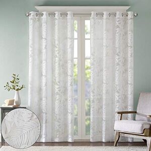 Madison Park Semi Sheer Single Curtain Modern Contemporary Botanical Print Out Design, Grommet Top, Window Drape for Living Room, Bedroom and Dorm, 50x95, Tropical White Madison Park Semi Sheer Single Curtain Modern Contemporary Botanical Print Out Design, Grommet Top, Window Drape for Living Room, Bedroom and Dorm, 50x95, Tropical White