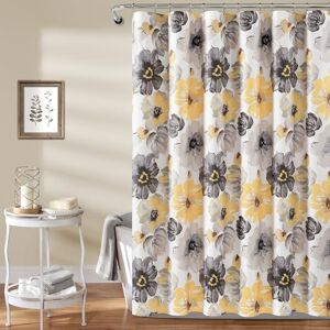 Lush Decor Leah Floral Shower Curtain, 72" W x 84" L, Yellow & Gray Pretty Yellow Shower Curtain Colorful Blooming Flowers Extra Long Shower Curtain Country Cottage & Farmhouse Bathroom Decor Lush Decor Leah Floral Shower Curtain, 72" W x 84" L, Yellow & Gray Pretty Yellow Shower Curtain Colorful Blooming Flowers Extra Long Shower Curtain Country Cottage & Farmhouse Bathroom Decor