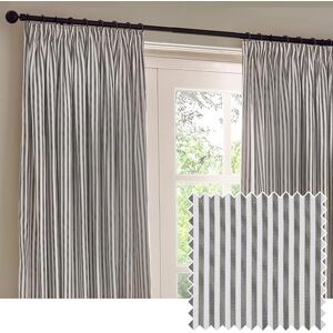 furn. Yard Hebden Pencil Pleat Curtain Pair – Ultra Soft Cotton Lined Striped Curtains (Grey 117x183cm) furn. Yard Hebden Pencil Pleat Curtain Pair – Ultra Soft Cotton Lined Striped Curtains (Grey 117x183cm)