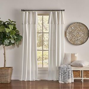 Mercantile Drop Cloth Curtain Panel, Light Filtering Ring & Tab Top with Attached Valance, 84 in Long x 50 in Wide, Farmhouse Single Window Panel, Bedroom, Living Room & Dining Room, Off White Mercantile Drop Cloth Curtain Panel, Light Filtering Ring & Tab Top with Attached Valance, 84 in Long x 50 in Wide, Farmhouse Single Window Panel, Bedroom, Living Room & Dining Room, Off White