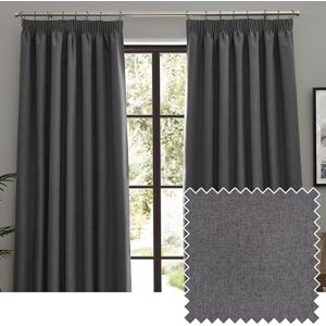 furn. Dawn Textured Blackout Pencil Pleat Curtains – Thermal Lined Pair (Charcoal Width 117 x Drop 137cm) furn. Dawn Textured Blackout Pencil Pleat Curtains – Thermal Lined Pair (Charcoal Width 117 x Drop 137cm)