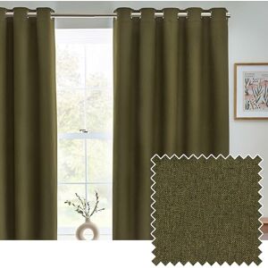furn. Dawn Textured Blackout Eyelet Curtains – Thermal Lined Pair (Olive Width 117 x Drop 183cm) furn. Dawn Textured Blackout Eyelet Curtains – Thermal Lined Pair (Olive Width 117 x Drop 183cm)