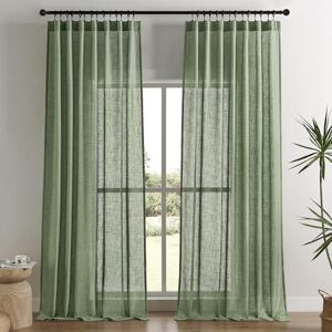 Joydeco Olive Green Linen Curtains for Living Room 96 Inch Length 2 Panels Set,Semi-Sheer Curtains 96 Inches Long,Pinch Pleated Long Window Treatments Curtain & Drapes(W52 x L96 Inch, Loden) Joydeco Olive Green Linen Curtains for Living Room 96 Inch Length 2 Panels Set,Semi-Sheer Curtains 96 Inches Long,Pinch Pleated Long Window Treatments Curtain & Drapes(W52 x L96 Inch, Loden)