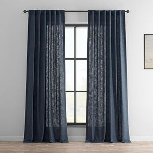 HPD Half Price Drapes Premium Heavy Faux Linen Curtains for Living Room (1 Panel), 50W x 108L Light Filtering Curtains 108 Inches Long Window Curtains for Bedroom, British Navy HPD Half Price Drapes Premium Heavy Faux Linen Curtains for Living Room (1 Panel), 50W x 108L Light Filtering Curtains 108 Inches Long Window Curtains for Bedroom, British Navy