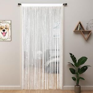 YIIBAII Beaded Curtain - 39"x79" White Doorway Decor YIIBAII Beaded Curtain - 39"x79" White Doorway Decor