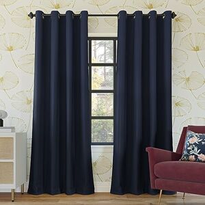 Sun Nordic 2-Pack Theater Grade Noise Reducing Extreme 100% Blackout Grommet Curtain Panel Pair, 52" x 54", Indigo Sun Nordic 2-Pack Theater Grade Noise Reducing Extreme 100% Blackout Grommet Curtain Panel Pair, 52" x 54", Indigo