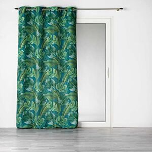 Douceur d'Intérieur , Rio Blue Printed Polyester Eyelet Curtain 140 x 260 cm Douceur d'Intérieur , Rio Blue Printed Polyester Eyelet Curtain 140 x 260 cm