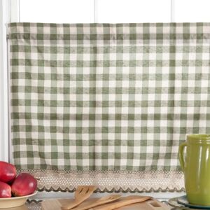 ACHIM Buffalo Check Tier Pair Window Curtain Set 58 Inch Width, 36 Inch Length Burgandy & Ivory Plaid Drapes Light Filtering Drapes for Kitchen, Bedroom, Living & Dining Room by Home Decor ACHIM Buffalo Check Tier Pair Window Curtain Set 58 Inch Width, 36 Inch Length Burgandy & Ivory Plaid Drapes Light Filtering Drapes for Kitchen, Bedroom, Living & Dining Room by Home Decor
