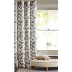 Eurofirany Curtain with Botanical Pattern 75 g/m2 140 x 250 cm White/Beige Shades Light light permeable eco-style modern living room bedroom Eurofirany Curtain with Botanical Pattern 75 g/m2 140 x 250 cm White/Beige Shades Light light permeable eco-style modern living room bedroom