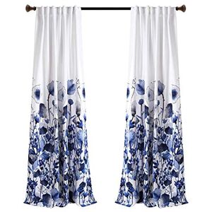 Lush Decor LUSH DÉCOR, 84” x 52”, Navy Zuri Flora Curtains Light Filtering Window Panel Set for Living, Dining, Bedroom (Pair) Lush Decor LUSH DÉCOR, 84” x 52”, Navy Zuri Flora Curtains Light Filtering Window Panel Set for Living, Dining, Bedroom (Pair)