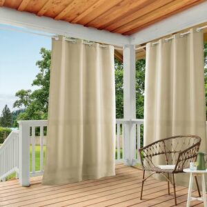 TOWN & COUNTRY BASICS Exclusive Home Cabana Solid Indoor/Outdoor Light Filtering Grommet Top Curtain Panel, 54"x120", Natural, Set of 2 TOWN & COUNTRY BASICS Exclusive Home Cabana Solid Indoor/Outdoor Light Filtering Grommet Top Curtain Panel, 54"x120", Natural, Set of 2