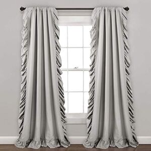 Lush Decor Reyna Ruffle Window Curtain Panel Set, Pair, 54" W x 95" L, Light Gray Flowy Curtain Romantic Ruffle Curtains for Bedroom, Living room, or Dining Room Farmhouse & Cottage Home Decor Lush Decor Reyna Ruffle Window Curtain Panel Set, Pair, 54" W x 95" L, Light Gray Flowy Curtain Romantic Ruffle Curtains for Bedroom, Living room, or Dining Room Farmhouse & Cottage Home Decor