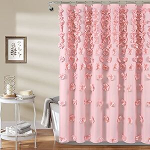 Lush Decor Riley Shower Curtain, 72" W x 72" L, Pink Luxury Shower Curtain With Bows Charming Texture Beautiful & Elegant Girly Bathroom Accessory Romantic, Vintage Glam Bathroom Decor Lush Decor Riley Shower Curtain, 72" W x 72" L, Pink Luxury Shower Curtain With Bows Charming Texture Beautiful & Elegant Girly Bathroom Accessory Romantic, Vintage Glam Bathroom Decor