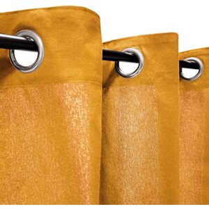 Atout Ciel Cotton Eyelet Curtain 140 x 240 cm Mustard Ready to Hang Atout Ciel Cotton Eyelet Curtain 140 x 240 cm Mustard Ready to Hang