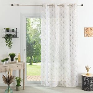 HomeMaison .com Linen Effect Net Curtain Embroidered Net Curtain Beige Curtain 140 x 240 cm Silver Eyelet Curtain Window Curtain Modern Curtain HomeMaison .com Linen Effect Net Curtain Embroidered Net Curtain Beige Curtain 140 x 240 cm Silver Eyelet Curtain Window Curtain Modern Curtain