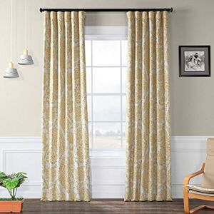 HPD Half Price Drapes Printed Room Darkening Curtain 50 X 96 (1 Panel), BOCH-KC16072C-96, Tea Time Yellow Gold HPD Half Price Drapes Printed Room Darkening Curtain 50 X 96 (1 Panel), BOCH-KC16072C-96, Tea Time Yellow Gold