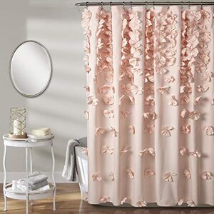 Lush Decor Riley Shower Curtain, 72" W x 72" L, Blush Luxury Shower Curtain With Bows Charming Texture Beautiful & Elegant Girly Bathroom Accessory Romantic, Vintage Glam Bathroom Decor Lush Decor Riley Shower Curtain, 72" W x 72" L, Blush Luxury Shower Curtain With Bows Charming Texture Beautiful & Elegant Girly Bathroom Accessory Romantic, Vintage Glam Bathroom Decor