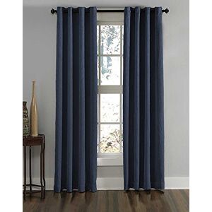 Curtainworks Lenox Grommet Curtain Panel, 50 by 120", Navy Curtainworks Lenox Grommet Curtain Panel, 50 by 120", Navy