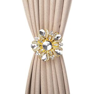 SUQ I OME SUQIOME Crystal Magnetic Curtain Tieback and Holdback Flower Curtain Clips Buckle Curtain Holder Blingbling Curtain Holdbacks (1 Piece)(Gold A) SUQ I OME SUQIOME Crystal Magnetic Curtain Tieback and Holdback Flower Curtain Clips Buckle Curtain Holder Blingbling Curtain Holdbacks (1 Piece)(Gold A)