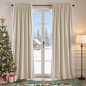 Lazzzy Velvet Curtain Panels Beige Thermal Insulated Rod Pocket Super Soft Luxury Drapes Home Decor Living Room for Bedroom Window Curtains Rod Pocket 2 Panels 84 Inches Lazzzy Velvet Curtain Panels Beige Thermal Insulated Rod Pocket Super Soft Luxury Drapes Home Decor Living Room for Bedroom Window Curtains Rod Pocket 2 Panels 84 Inches