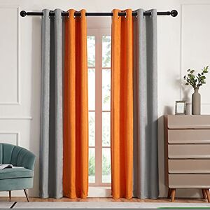 PRIMROSE Blackout Curtains for Living Room Thermal Insulated Room Darkening Ombre Curtains Window Drapes for Bedroom Grommet Grey Orange 84 inch Long 2 Panels PRIMROSE Blackout Curtains for Living Room Thermal Insulated Room Darkening Ombre Curtains Window Drapes for Bedroom Grommet Grey Orange 84 inch Long 2 Panels