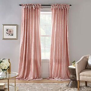 Elrene Home Fashions Korena Rustic Vogue Tie-Top Crushed Velvet Window Curtain Panel, Blush, 52" W x 84" L, 1 Panel Elrene Home Fashions Korena Rustic Vogue Tie-Top Crushed Velvet Window Curtain Panel, Blush, 52" W x 84" L, 1 Panel