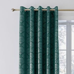 Catherine Lansfield Art Deco Pearl 66x90 Inch Lined Eyelet Curtains Two Panels Teal Green Catherine Lansfield Art Deco Pearl 66x90 Inch Lined Eyelet Curtains Two Panels Teal Green