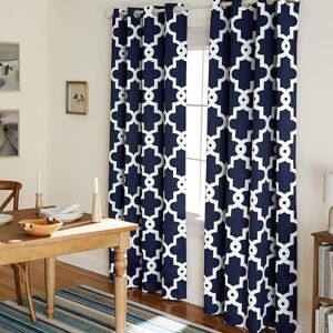 TOWN & COUNTRY EVERYDAY Exclusive Home Curtains Ironwork Woven Blackout Grommet Top Panel Pair, Peacoat Blue, 52x96, 2 Piece TOWN & COUNTRY EVERYDAY Exclusive Home Curtains Ironwork Woven Blackout Grommet Top Panel Pair, Peacoat Blue, 52x96, 2 Piece