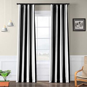 HPD Half Price Drapes BOCH-KC43-108 Stripe Blackout Room Darkening Curtain (1 Panel), 50 X 108, Awning Black & Fog White HPD Half Price Drapes BOCH-KC43-108 Stripe Blackout Room Darkening Curtain (1 Panel), 50 X 108, Awning Black & Fog White