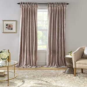 Elrene Home Fashions Korena Tie-Top Crushed Velvet Window Curtain Panel, Rustic-Chic Curtain Panel for Living Room or Bedroom, 50 Inches by 84 Inches, Taupe, 1 Panel Elrene Home Fashions Korena Tie-Top Crushed Velvet Window Curtain Panel, Rustic-Chic Curtain Panel for Living Room or Bedroom, 50 Inches by 84 Inches, Taupe, 1 Panel